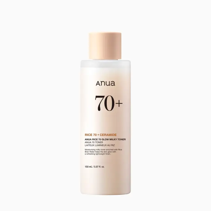 Anua Rice 70 Glow Milky Toner – Loțiune tonică lăptoasă cu orez, 250 ml